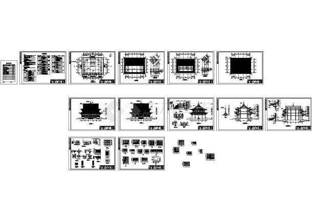 某大雄宝殿建施建筑设计CAD图-图一