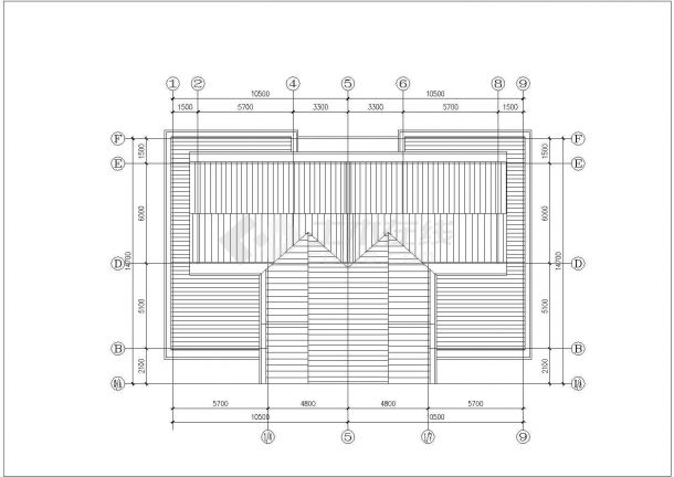 某别墅区3层混合结构双拼别墅平立剖面设计CAD图纸（每户230平米）-图一