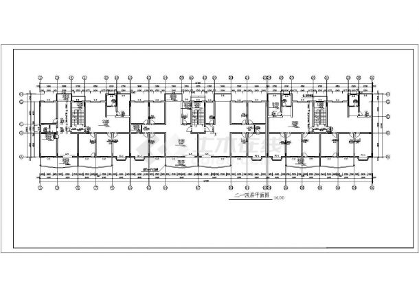 4100平米左右6层混合结构住宅楼建筑设计CAD图纸（含半地下室）-图二
