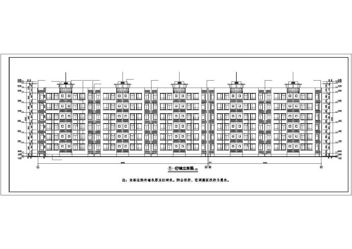 厦门市某小区3950平米6层砖混结构住宅楼全套建筑设计CAD图纸_图1