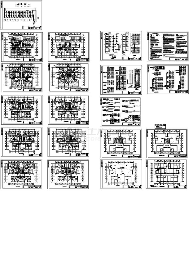 十七层高层住宅电气系统设计施工cad图纸，共二十张-图二