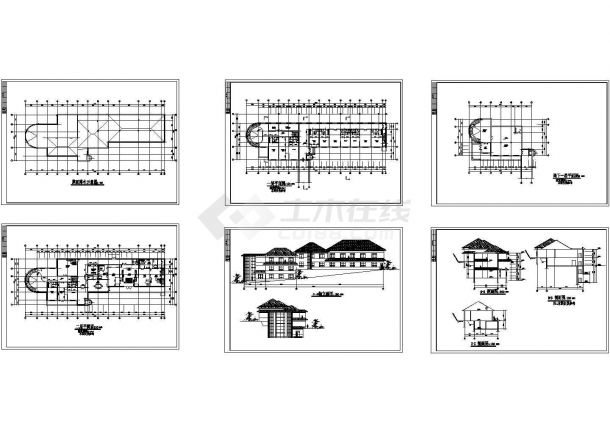 黑龙江省某多层山地宾馆设计cad全套建筑施工图纸（含效果图）-图一