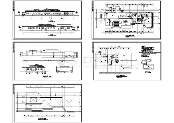 黑龙江省某多层山地宾馆设计cad全套建筑施工图纸（含效果图）-图二