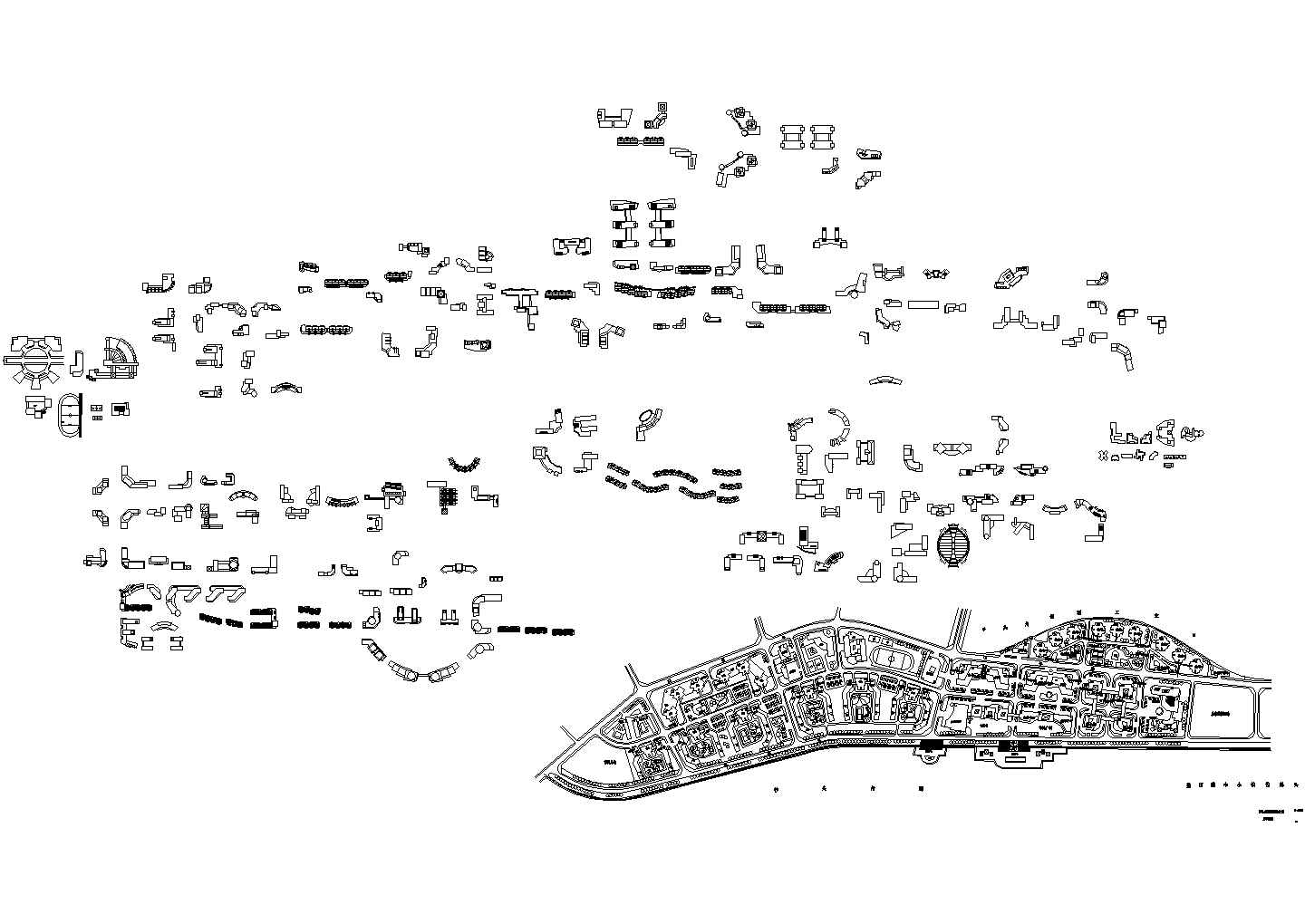 某小泊位码头用地规划设计cad总平面方案图（含公建设计）