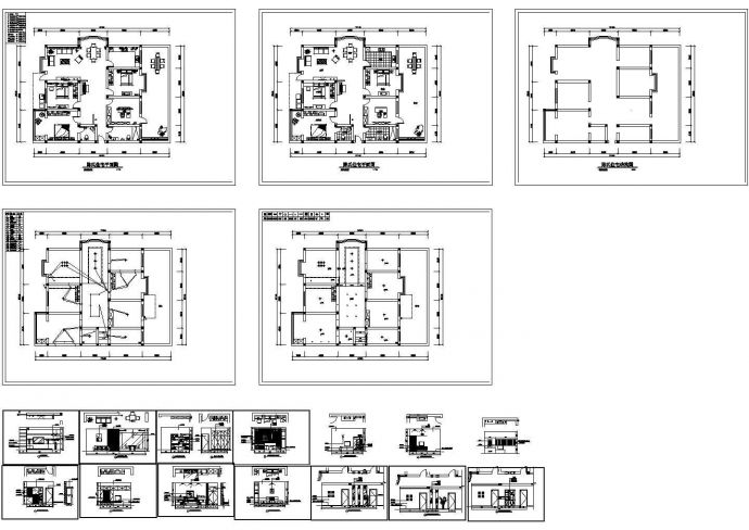 某三居室大阳台家庭全套装修设计cad图（含陈氏住宅平面图）_图1