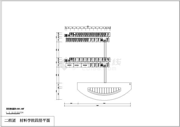 某材料学院建筑cad平面设计装修施工图-图一