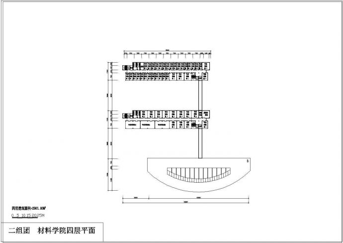 某材料学院建筑cad平面设计装修施工图_图1