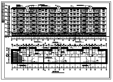 七层砖混结构单元式错层住宅楼建筑施工cad图(带效果图，共二十张)-图二
