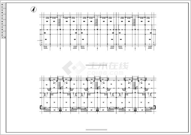 3300平米左右6层砖混结构住宅楼建筑设计CAD图纸（含阁楼层）-图二