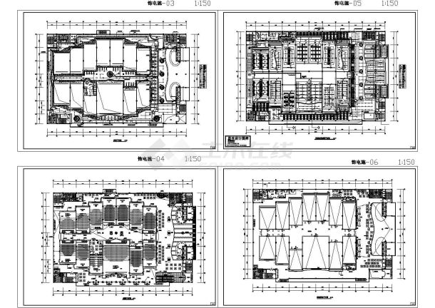 北京某电影院室内装饰工程电路设计CAD施工图-图一