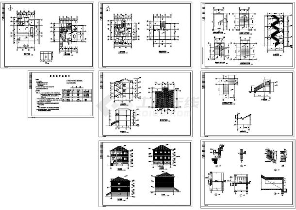 某三层砖混结构农居房设计cad全套建施图纸（含设计说明）-图一