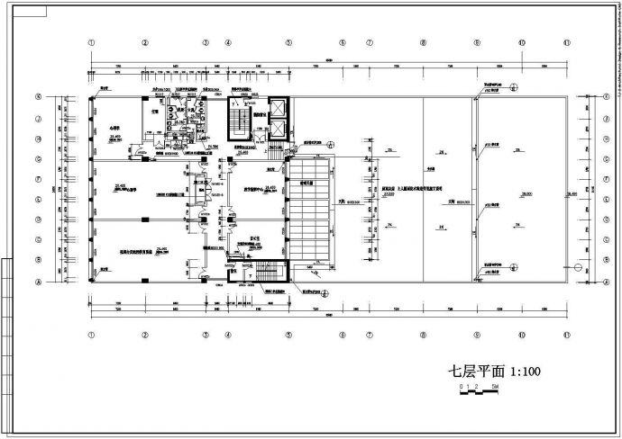 成都市某重点高校8层教学办公综合楼建筑设计CAD图纸_图1