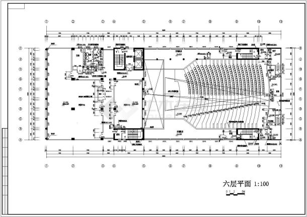 成都市某重点高校8层教学办公综合楼建筑设计CAD图纸-图二