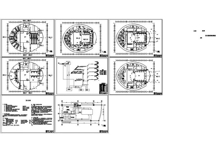 某歌剧院全套空调cad设计图纸（含湘潭大剧院半地下层通风平面图）_图1