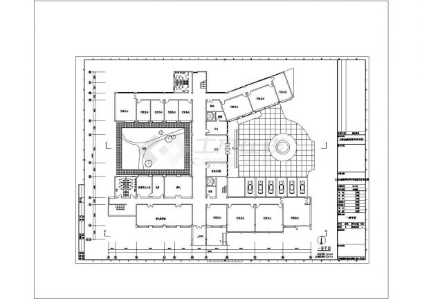 办公楼设计_4层5207平米高等学校行政办公楼建筑方案cad图纸设计-图一
