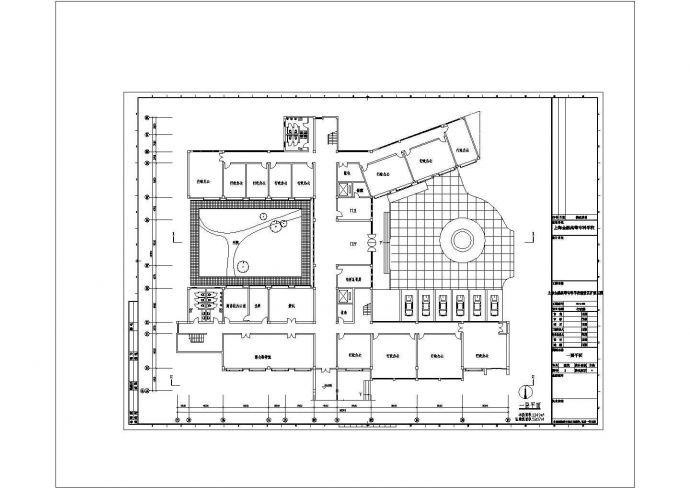 办公楼设计_4层5207平米高等学校行政办公楼建筑方案cad图纸设计_图1