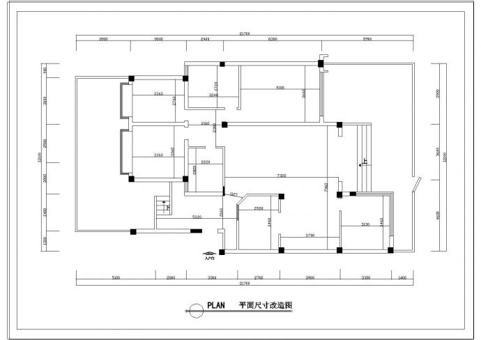复式户型家装设计cad平面装修施工图_图1