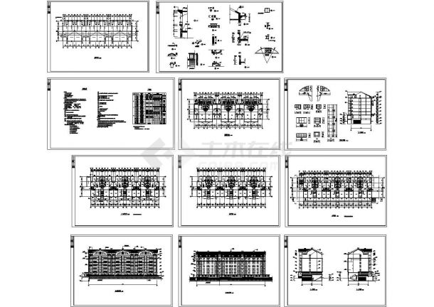 碧海花园小区六层底框+砖混结构住宅楼（建筑面积6580平方米）设计cad全套建筑施工图（含设计说明）-图一
