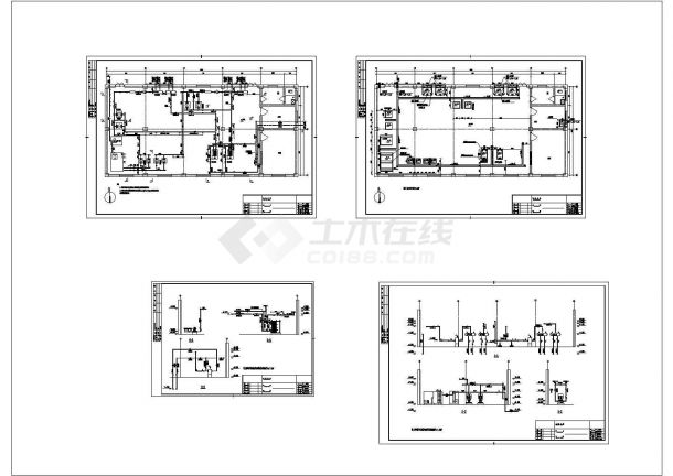 某地区大型供热工程热力站管网系统布置设计施工CAD图纸-图一