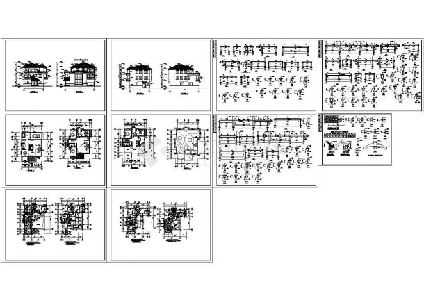 某三层别墅结构设计建筑施工图纸-图二