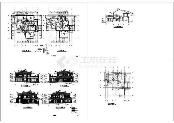 [杭州]某二层独栋别墅建筑施工图-图一