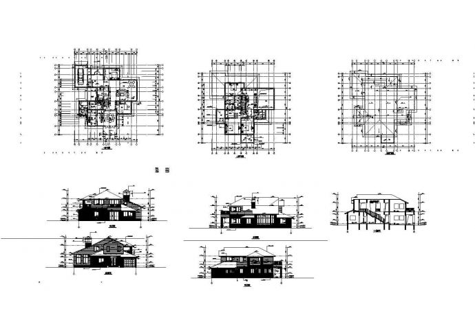 某二层豪华别墅建筑设计施工图（382平方米）_图1