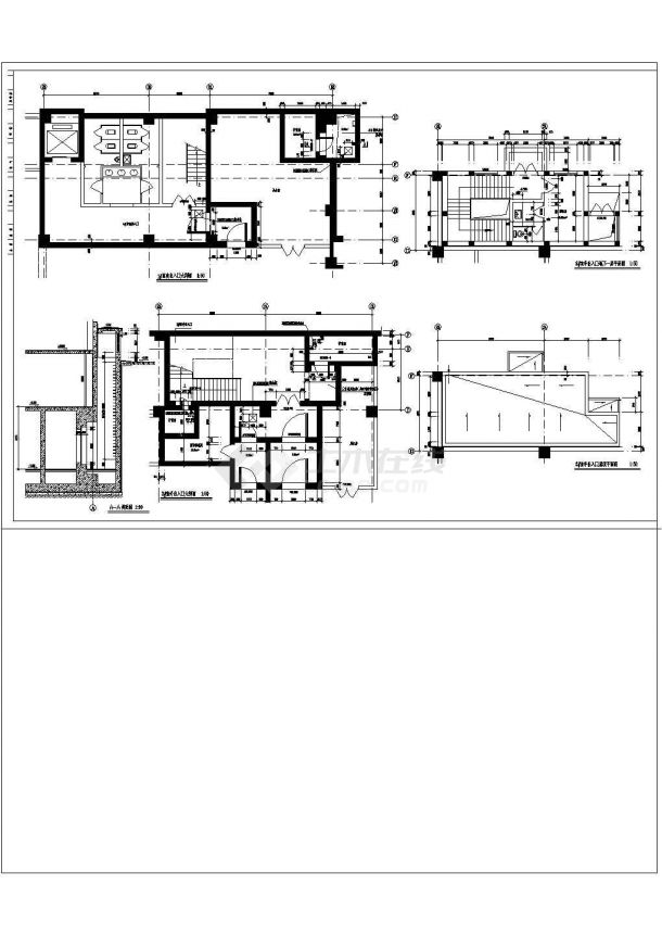 商业楼全套建筑设计cad施工图纸-图二