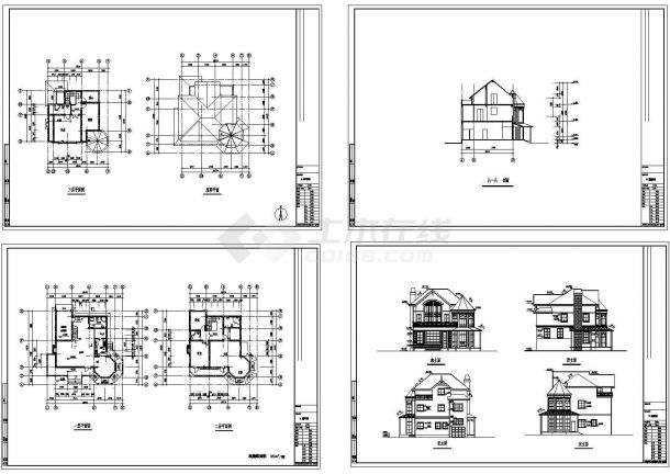 [北京]延庆县某旅游项目单体G型别墅建筑施工图纸(含效果图)-图一