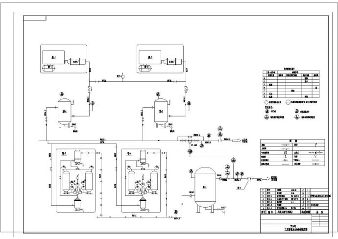 空压站管道及控制cad详细流程大样图纸_图1