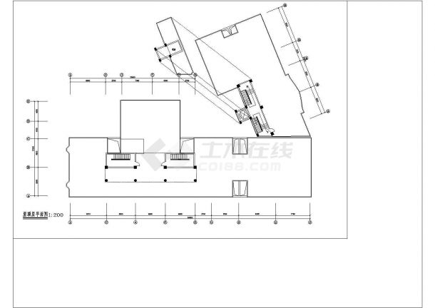 时代广场平面十层建筑设计cad施工图-图一