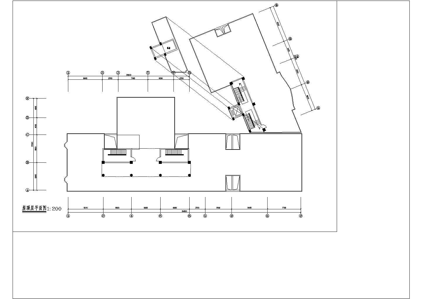 时代广场平面十层建筑设计cad施工图