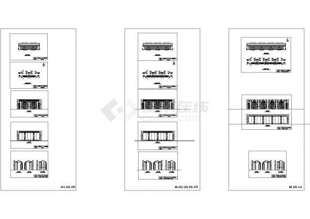 [泗洪县]某生态型居住区四层住宅楼建筑方案图（3组）-图一
