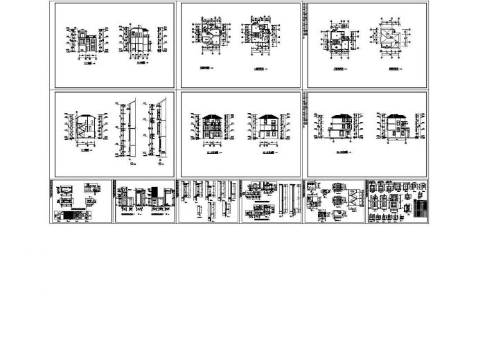 某三层砖混结构简欧风格新农村小型别墅设计cad全套建筑施工图（含结构设计）_图1