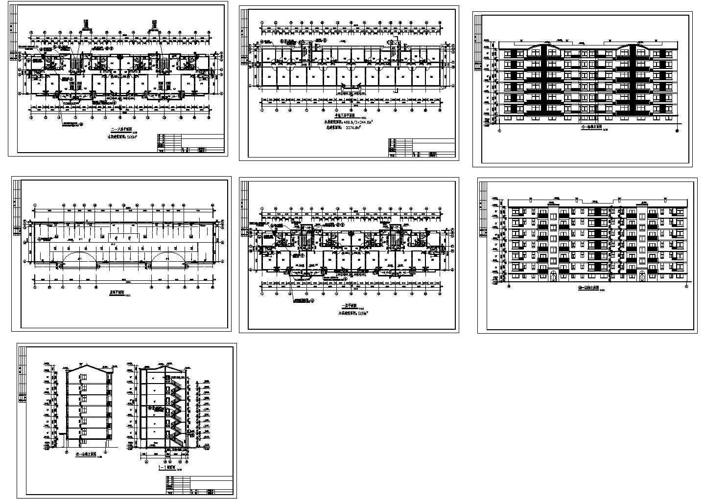 某地现代风格多层住宅建筑CAD施工图