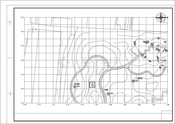 苏州某小游园全套景观施工设计cad图纸-图一