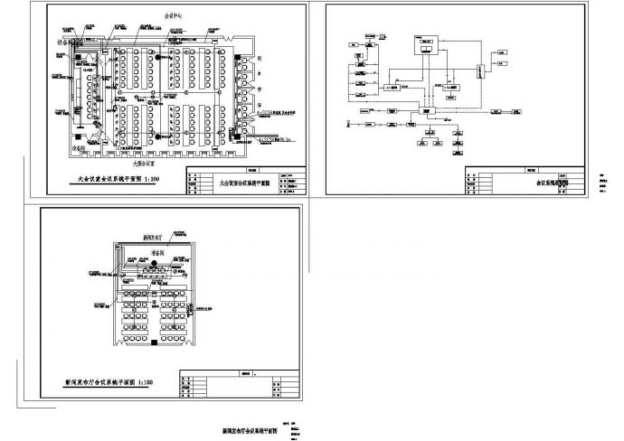 某标准新型会议中心智能会议系统电气系统设计原理CAD图纸_图1