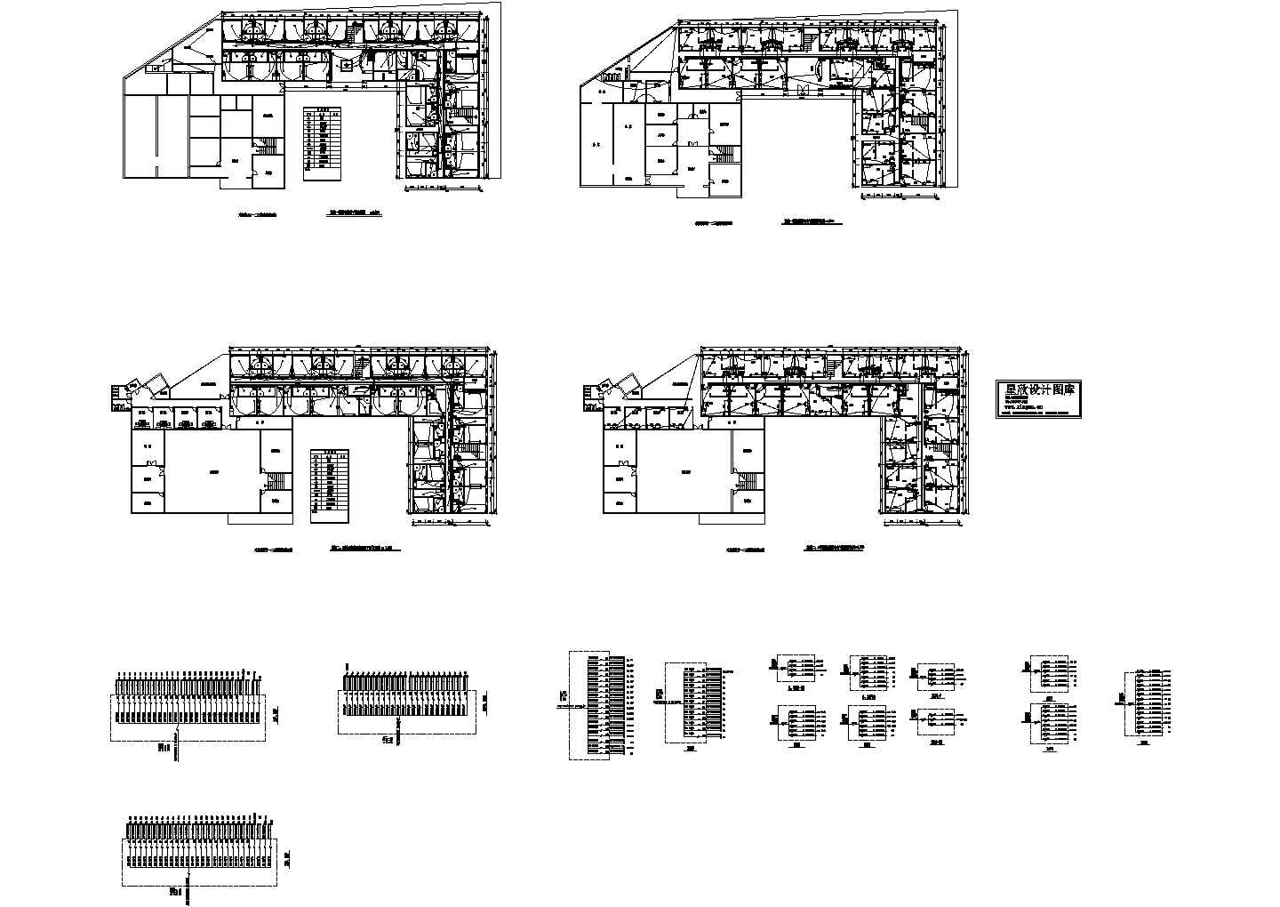 某标准新型酒店客房部分综合布线电气系统设计原理CAD图纸