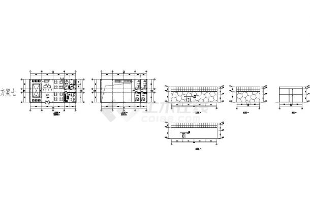 某一层框架结构售楼处设计cad全套建筑施工图（标注详细）-图一