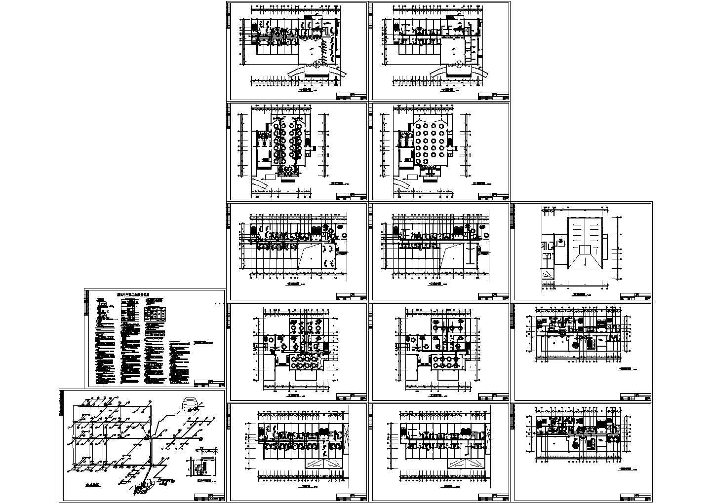 【新疆】某高档宾馆空调设计CAD平面图