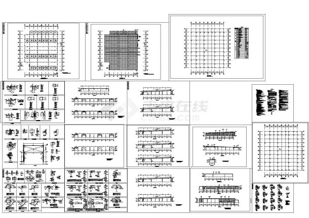 厂房设计_某单层钢结构厂房建筑设计施工CAD全套图纸-图一