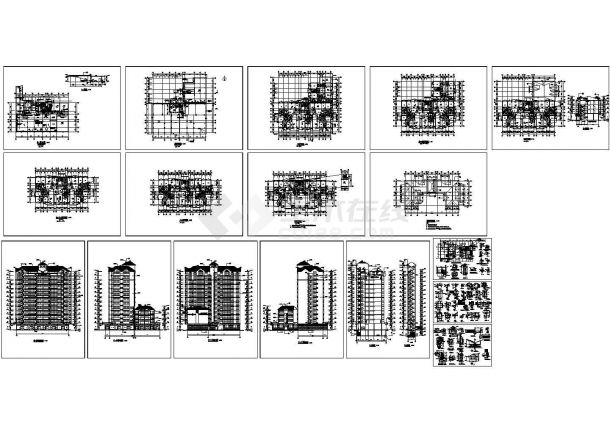 某小高层剪力墙结构商住楼设计cad全套建筑施工图（标注详细，17张图）-图一