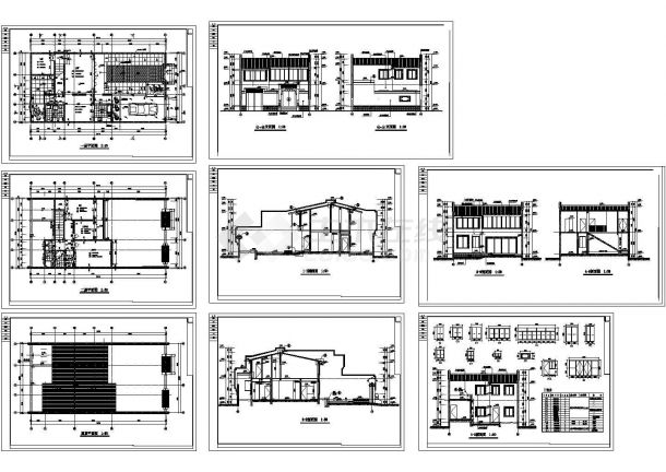 某二层砖混结构新古典风格四合院设计cad全套建施图（带高清效果图）-图二