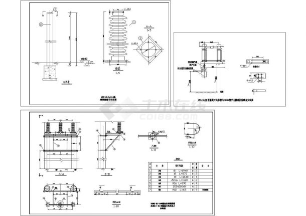 某标准型YH5WZ-51隔离开关安装支架电气原理设计施工CAD图纸-图一