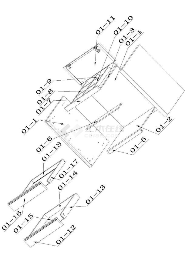 斗桶柜（4斗-5斗-6斗）家具设计cad全套生产图纸-图一