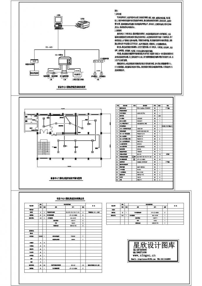 某标准型机房环境与设备监控系统电气原理设计施工CAD图纸_图1