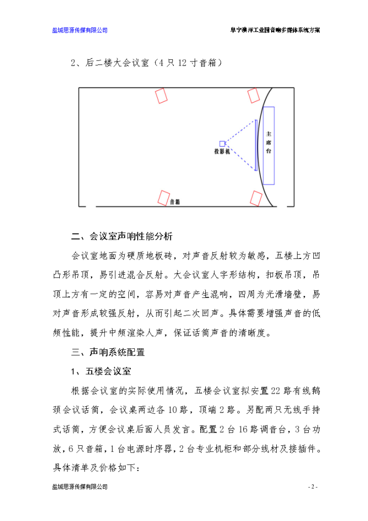 阜宁县澳洋工业园会议室音响系统设计方案-图二