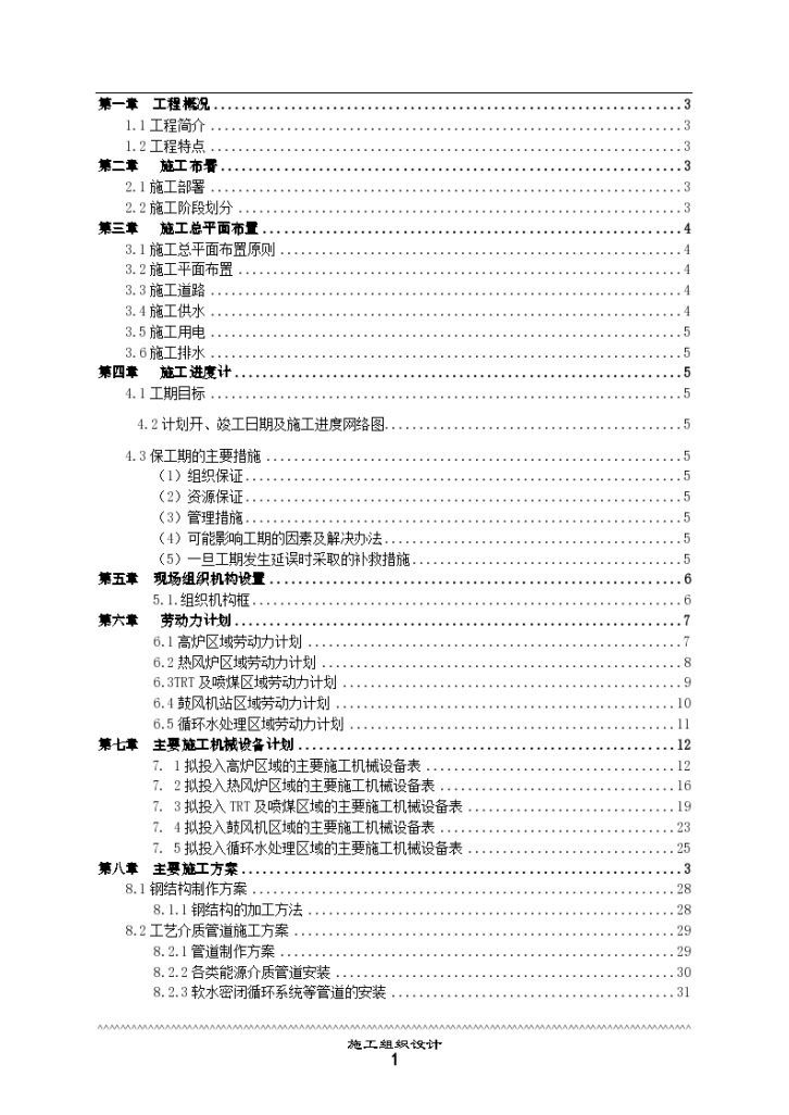 印度孟买某公司2200m3高炉安装工程施工组织设计方案-图一