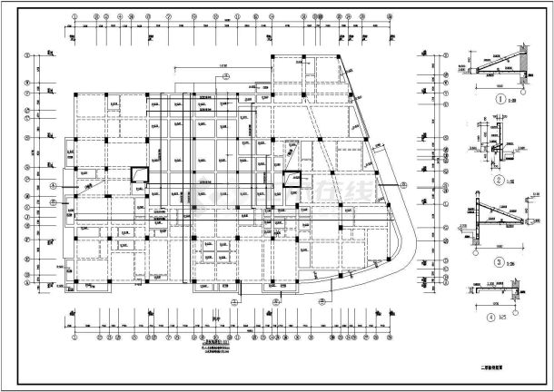 某八层抗震墙结构商住楼建筑结构全套设计施工CAD图纸-图一