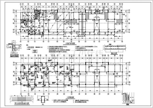 某七层框架住宅楼建筑结构全套设计施工CAD图纸-图二