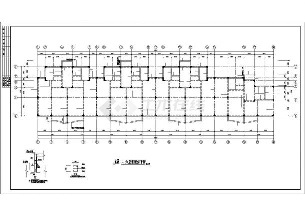 某六层框架住宅楼建筑结构全套设计施工CAD图纸-图一
